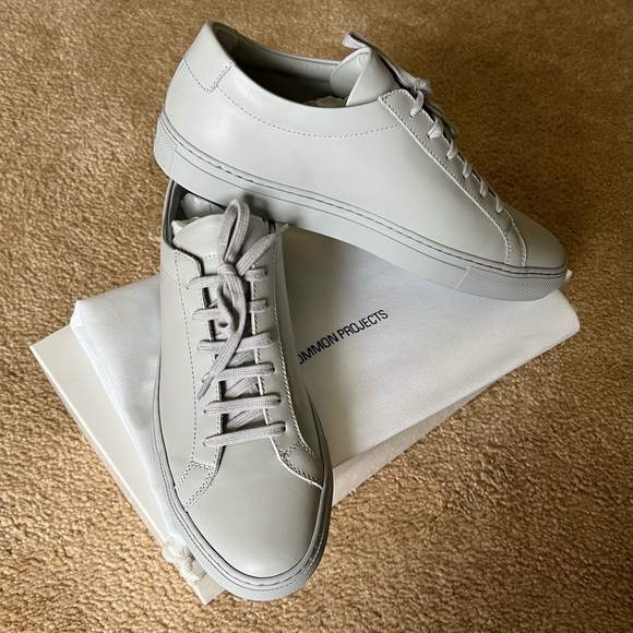 NEW Common Projects Grey Achilles Low Sneakers - Picture 1 of 6